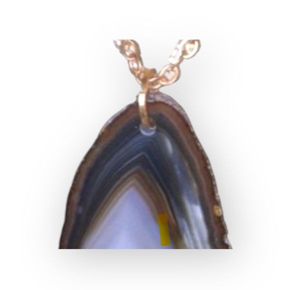 new Robert Rose ✲ Organic Agate Slice Necklace ✲ Rose Gold + Seed Bead Chain ✲ - Picture 13 of 16